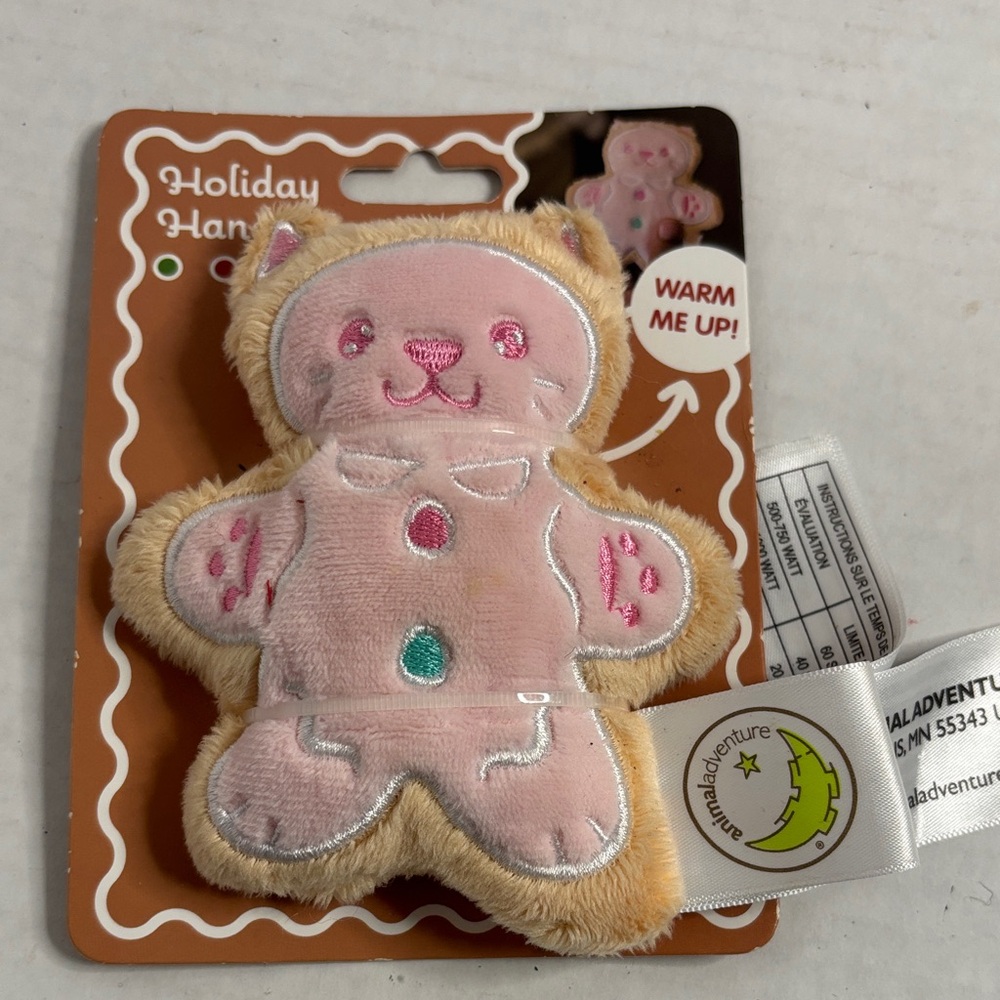 Val Adventure Holiday Hand Warmer plush toy, shaped like a gingerbread man New
